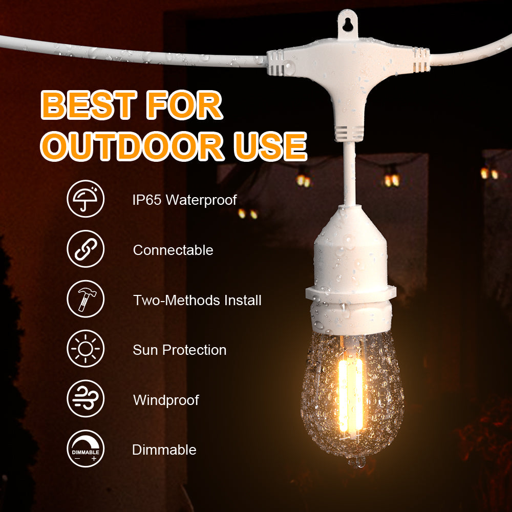 HQ SolarLighting 15M-240M Connectable LED Outdoor Festoon Lights Party Lights String Lights Dimmable HQ SolarLighting
