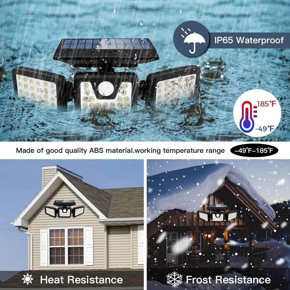 HQ SolarLighting 3 - Head Solar Motion Light Solar Wall Lights LED Motion Light - HQ SolarLighting
