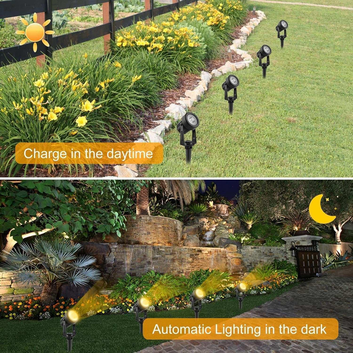 HQ SolarLighting Solar Spotlights Outdoor Garden Lights for Garden Yard Path Driveway Porch Walkway - HQ SolarLighting