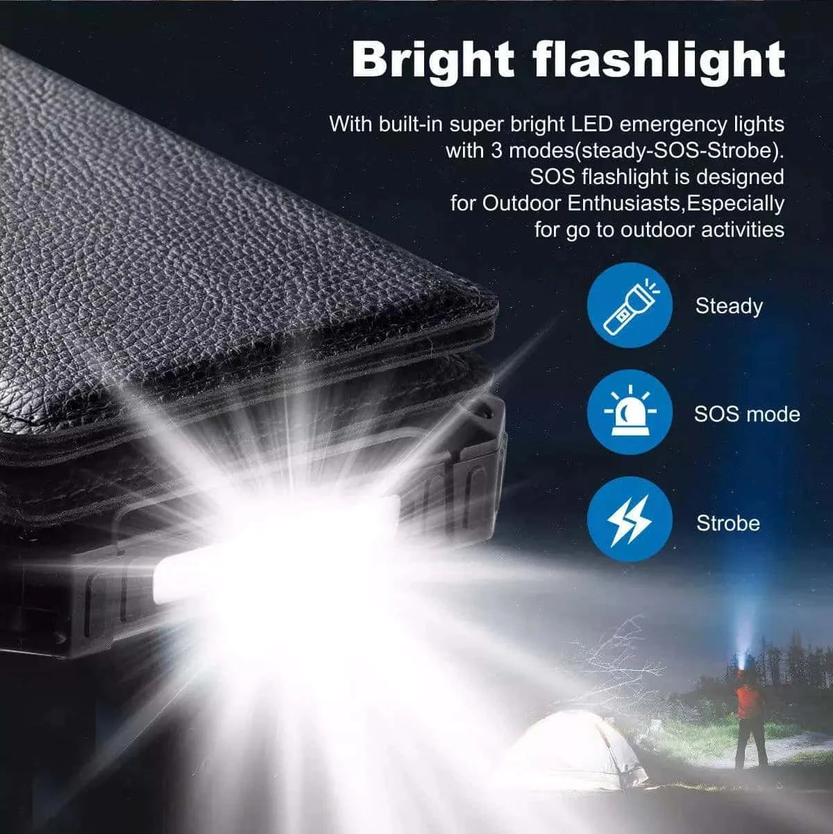 HQ SolarLighting Solar Charging Portable 20000mAh Power Bank Folding Solar Panels For Phones and Tablets - Hot products