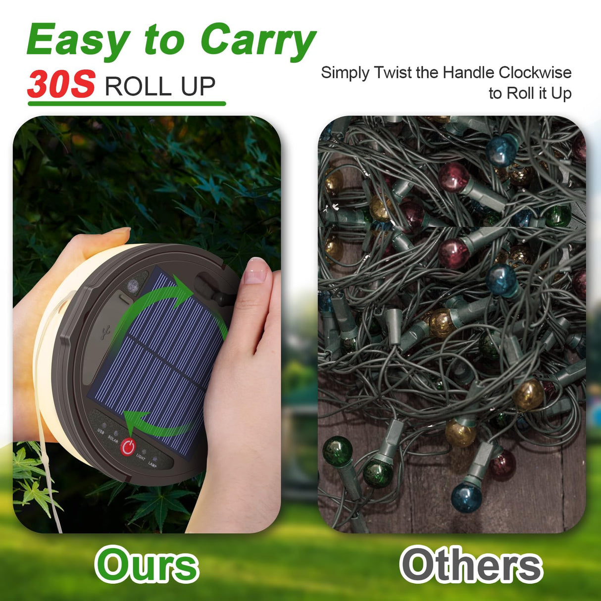 Solar Camping String Light, 12.8 M Solar Portable Waterproof Camping Lights with Remote, USB Type-C Rechargeable Portable Camping Lights with 8 Lighting Modes for Garden Party Decorations soga