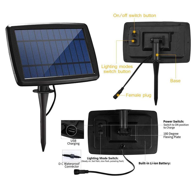 HQ SolarLighting Replacement Solar Charger with DC female connector and built-in battery