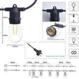 HQ SolarLighting 20M - 200M Connectable LED Festoon String Lights Party Lights Patio Lights Dimmable - HQ SolarLighting