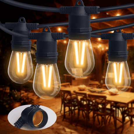 HQ SolarLighting 20M - 200M Connectable LED Festoon String Lights Party Lights Patio Lights Dimmable - HQ SolarLighting