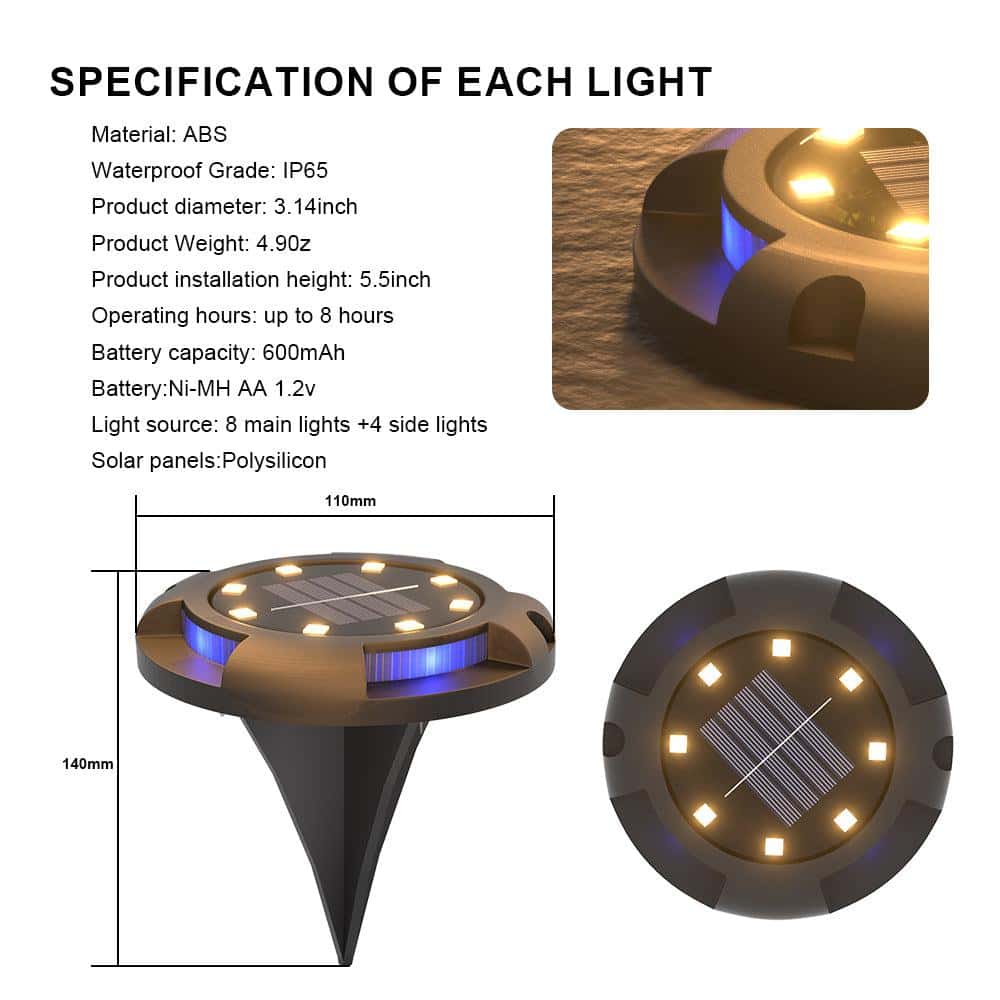 HQ SolarLighting LED Ground Light Pack for Pathway Garden Decoration HQ SolarLighting