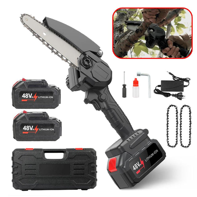 Chainsaw kit with two batteries