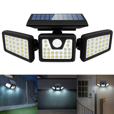 HQ SolarLighting 3 - Head Solar Motion Light Solar Wall Lights LED Motion Light - HQ SolarLighting