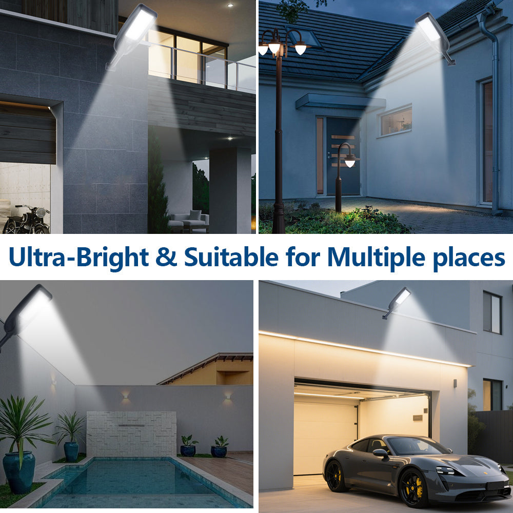 HQ SolarLighting Solar Street Lights Outdoor Lamp, 16000lm IP67 Waterproof Light with Anti Broken Remote Control Mounting Bracket, Dusk to Dawn Security Led Flood Light for Yard, Garden, etc HQ SolarLighting