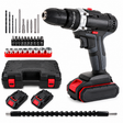 Cordless drill kit and two batteries