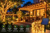 Solar fairy lights outdoors