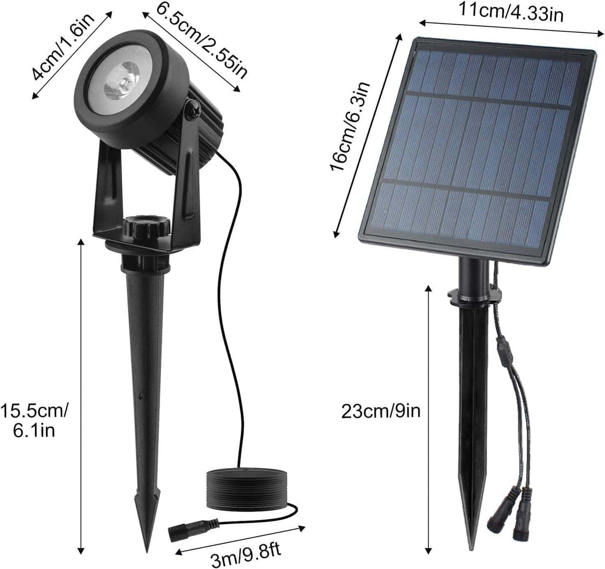 HQ SolarLighting Solar Spotlights Outdoor Garden Lights for Garden Yard Path Driveway Porch Walkway - HQ SolarLighting