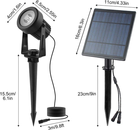 HQ SolarLighting Solar Spotlights Outdoor Garden Lights for Garden Yard Path Driveway Porch Walkway - HQ SolarLighting
