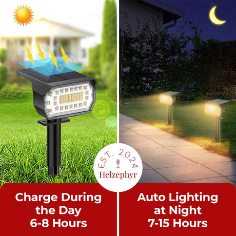 Solar Landscape Spot Lights Outdoor, IP65 Waterproof, Lights for Garden Gate Yard Garage Pathway Outside with 3 Lighting Modes [Warm White] soga