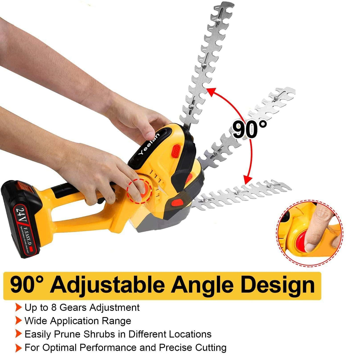 HQ SolarLighting Cordless Hedge Trimmer (+2 FREE Batteries) - HQ SolarLighting