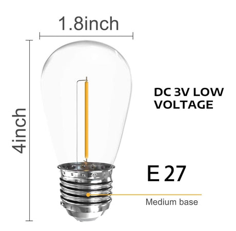 4pcs Replacement LED Bulbs Pack for HQ SolarLighting's Solar Powered Festoon Lights outdoor solar bulbs HQ SolarLighting