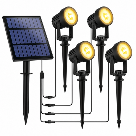 Spotlights and shared solar panel