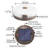 Solar Camping String Light, 12.8 M  Solar Portable Waterproof Camping Lights with Remote, USB Type-C Rechargeable Portable Camping Lights with 8 Lighting Modes for Garden Party Decorations soga