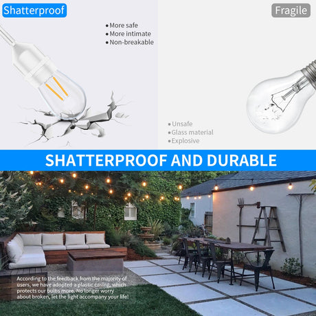 HQ SolarLighting 15M-240M Connectable LED Outdoor Festoon Lights Party Lights String Lights Dimmable HQ SolarLighting