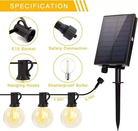 HQ Solar Lighting LED Dimmable Solar G40 Garden Light