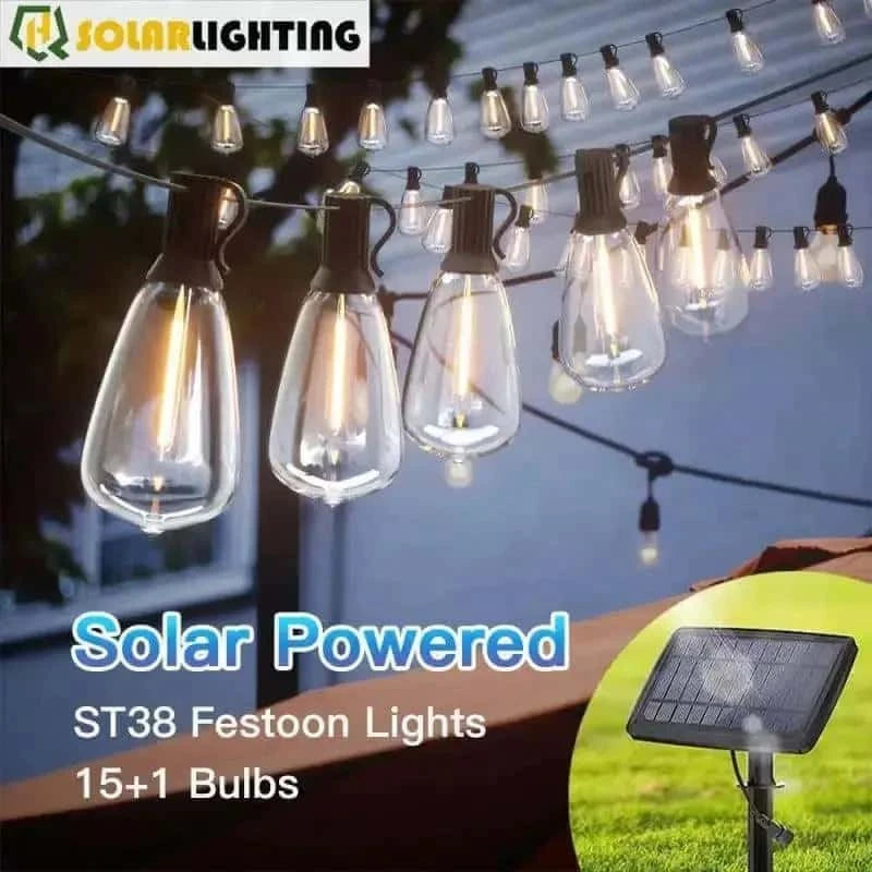 HQ Solar Lighting weatherproof outdoor string lights (15 leds)