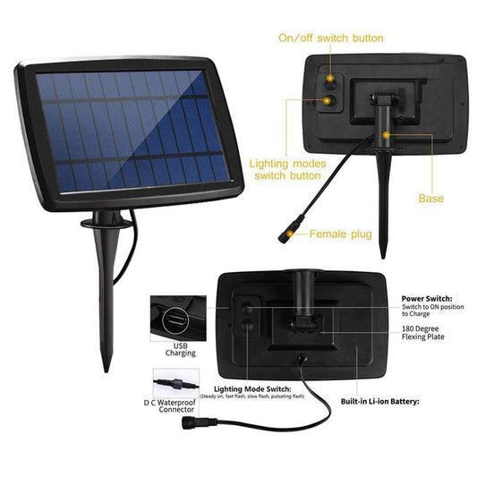 HQ SolarLighting  Replacement Solar Charger with DC female connector and built-in battery