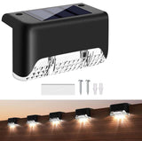 Solar Deck Lights Outdoor – 4 Pack Waterproof LED Step Lights for Fence, Stairs, Patio