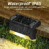 Solar Deck Lights Outdoor – 4 Pack Waterproof LED Step Lights for Fence, Stairs, Patio