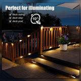Solar Deck Lights Outdoor – 4 Pack Waterproof LED Step Lights for Fence, Stairs, Patio
