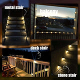 Solar Deck Lights Outdoor – 4 Pack Waterproof LED Step Lights for Fence, Stairs, Patio