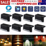 Solar Deck Lights Outdoor – 4 Pack Waterproof LED Step Lights for Fence, Stairs, Patio