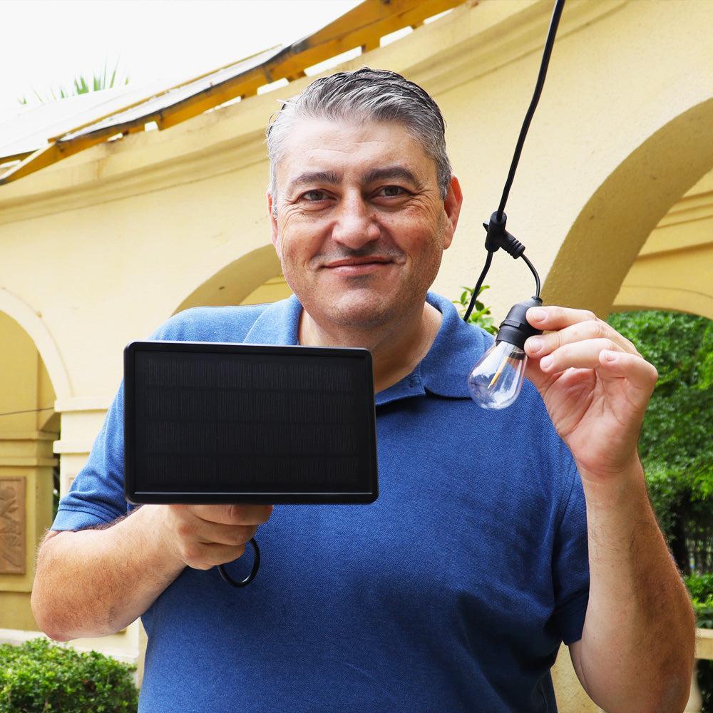 HQ SolarLighting Solar Festoon Light 48Ft 15M 1 Pack Christmas Decoration Garden Lights